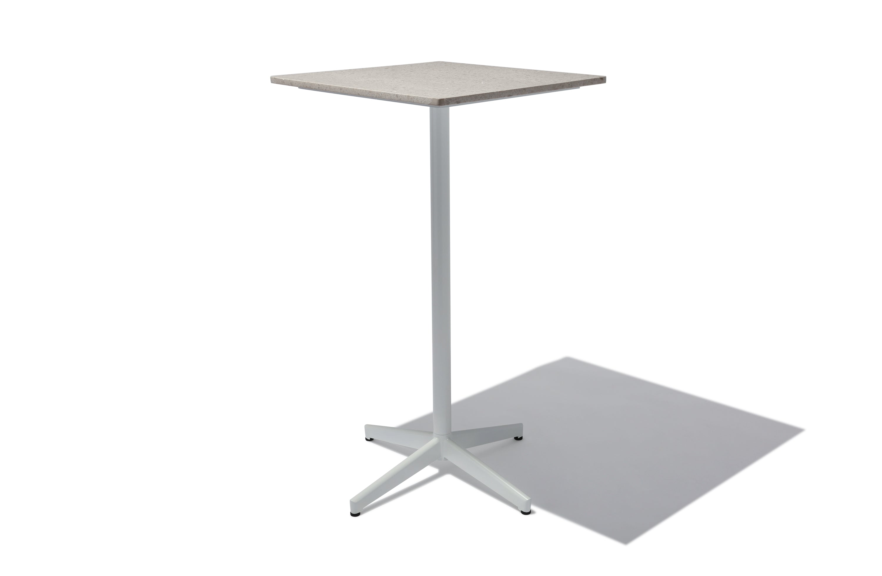 Quadrata Bar Table White Base Tan Top